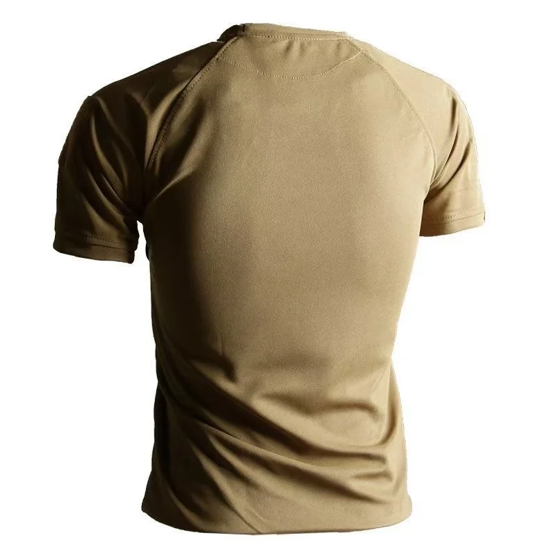 Camisetas tácticas militares elásticas transpirables de secado rápido de verano para hombre, camisetas extraíbles para senderismo y acampada, camisetas de escalada, camiseta deportiva para gimnasio - imagen 4