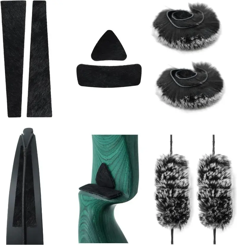 Juego de absorción de impacto de cuerda de arco de tiro con arco, placa de descanso de flecha de cuero, tira adhesiva de arco para accesorios tradicionales de arco largo - imagen 2