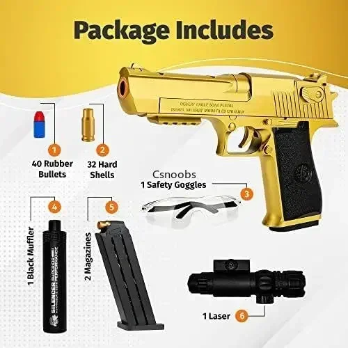 Pistola de airsoft educativa con expulsión de cartuchos y espuma - imagen 3