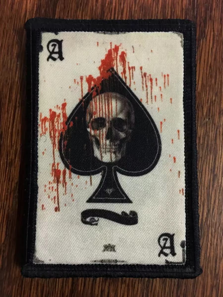 Ace of Spades parche calavera velcro para mochila táctica - imagen 5