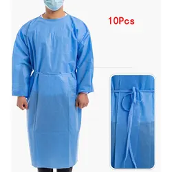 Bata desechable azul no tejida para protección trabajo enfermería