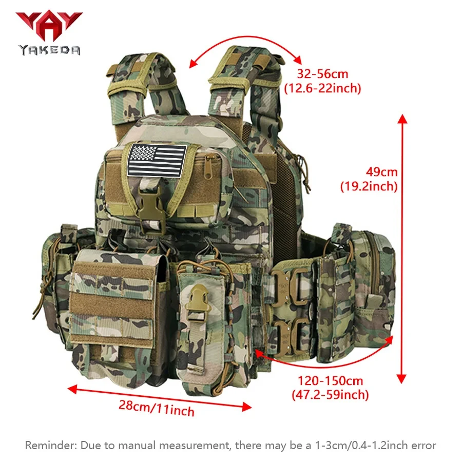 YAKEDA Chaleco táctico exterior con desmontaje rápido y bolsa trasera - imagen 5