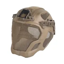 Casco táctico con máscara facial de malla de acero – Airsoft
