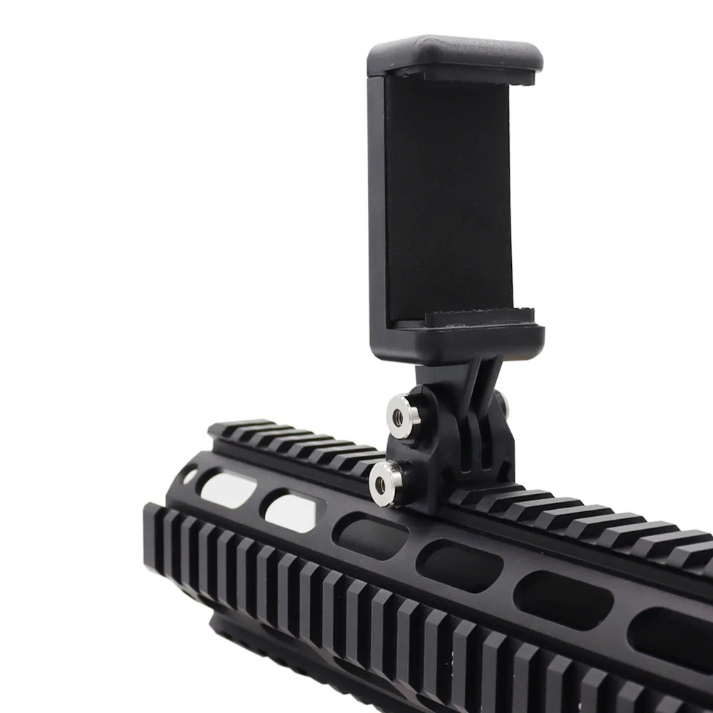 Pistola táctica VULPO Airsoft, soporte de cámara deportiva para teléfono Iphone, cámara deportiva Gopro, montaje en riel Picatinny, 20mm - imagen 4
