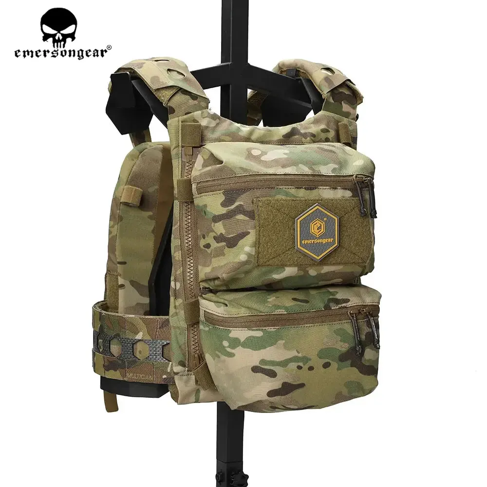 Emersongear FRO Style V5 chaleco Panel trasero doble bolsa con cremallera ajuste Universal placa portador accesorios chaleco táctico expansor - imagen 4