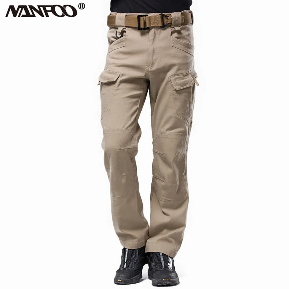 Pantalones de algodón Extra grueso para hombre, pantalón completo para deportes al aire libre, senderismo, escalada, resistente al desgaste, tácticos con múltiples bolsillos