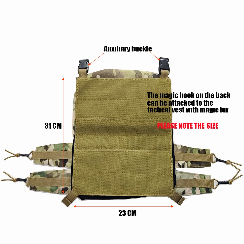 Mochila tipo chaleco táctico con Panel trasero, bolsa de hidratación para Airsoft de caza, estilo LXB, 420 - imagen 3