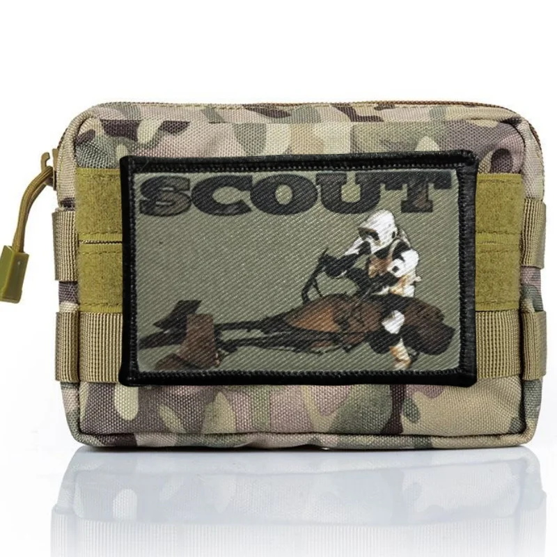 Parche impreso SCOUT para ropa, insignia de moral táctica, parches militares con gancho y bucle, pegatinas para mochila, apliques