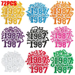 72PCS Kombination A-Z Englisch Buchstabe 0-9 Nummer Gestickte Patches DIY Hüte Taschen Uniform Stickerei Dekorative Eisen auf Patches