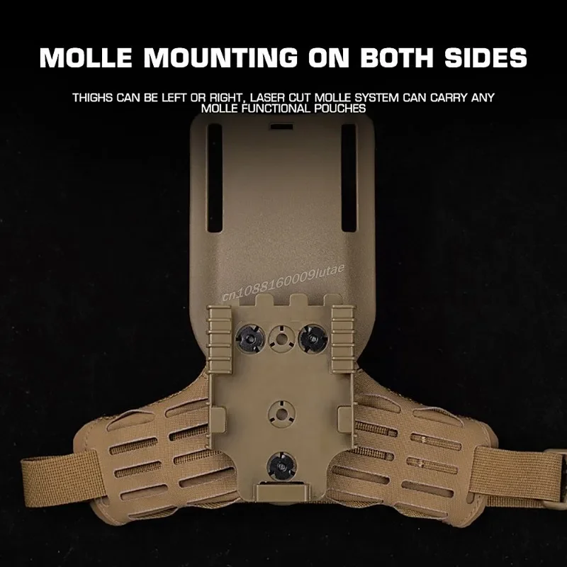 Correa táctica para pierna de arco, accesorio de montaje RTI DUTY para funda para muslo, colgador de pierna, caza Molle, funda para patada lateral de 3 agujeros - imagen 5