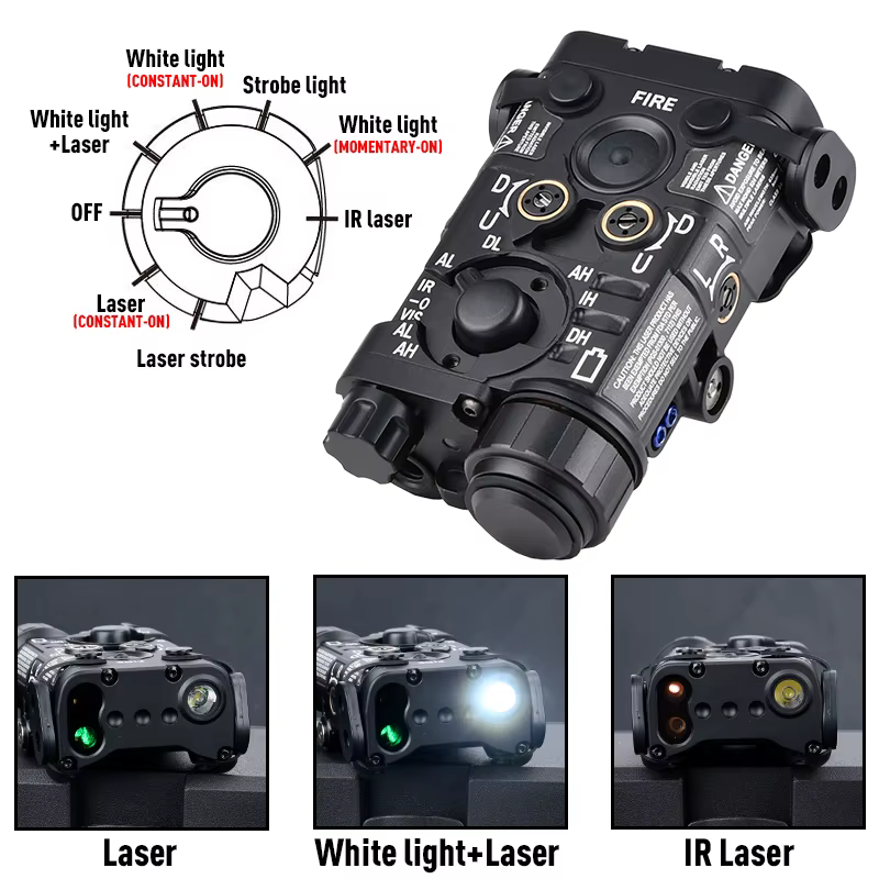 Linterna táctica LA23 NGAL LED de metal con IR y montaje Picatinny - imagen 3