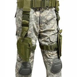 Funda táctica para muslo de pistola Tornado para G17 M9 1911, funda Oxford para pierna de pistola derecha con bolsa para revistas