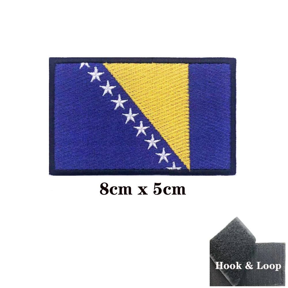 Parche de bandera de Bosnia y Herzegovina, etiquetas de insignia a rayas, brazalete militar Chevrons, plancha o gancho bordado, 1 ud. - imagen 4