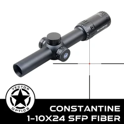 Mira Telescópica Vector Optics Constantine 1-10x24 SFP | Iluminación de Punto de Fibra | Rango de Ajuste 120 MOA | Torreta Sellada Lista para Caza