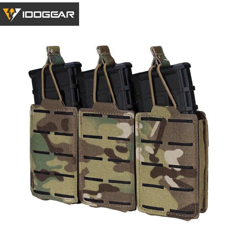 IDOGEAR-bolsa táctica Molle de Caza LSR 5,56, Triple cargador, corte láser, militar, accesorios para Airsoft, bolsa para munición - imagen 3