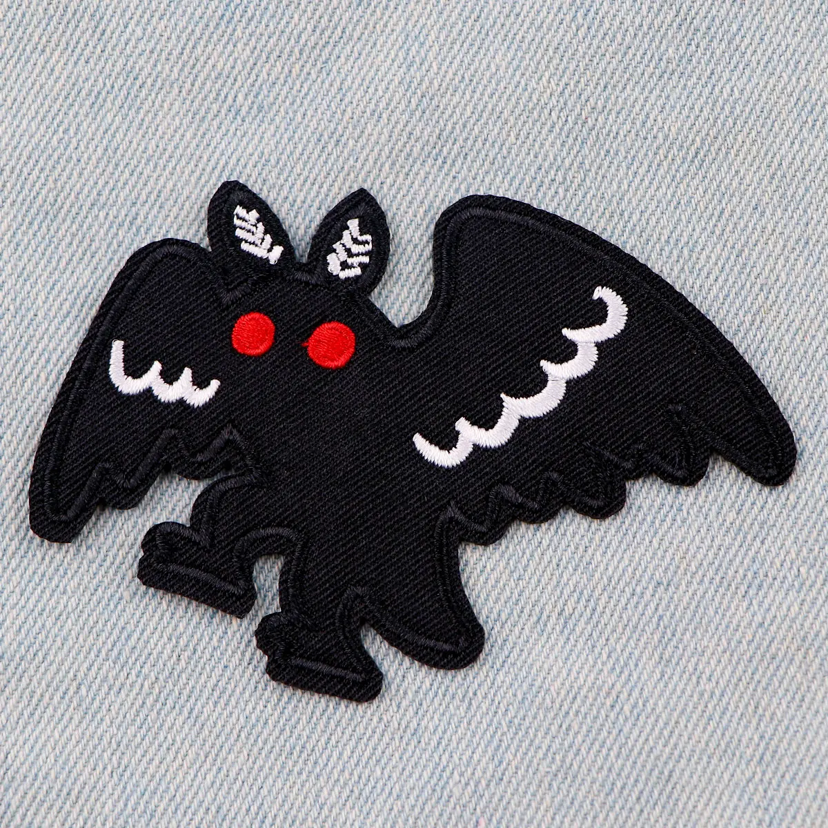 Parche de polilla negra, parches Punk para planchar para ropa, parches termoadhesivos, apliques DIY, parche bordado para insignias de chaquetas - imagen 4