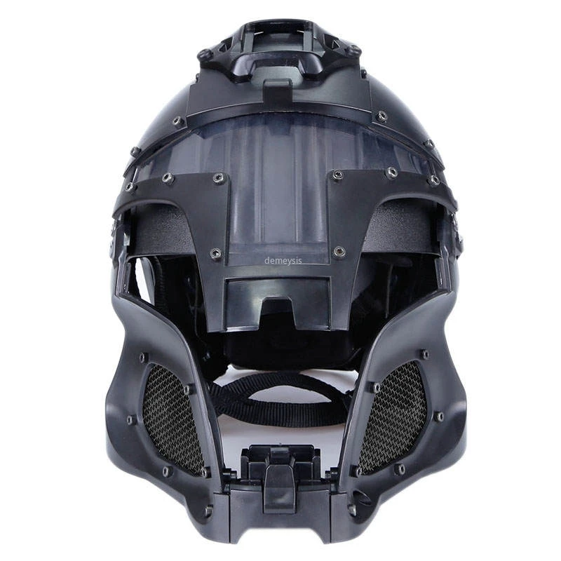 Casco táctico de cobertura completa para exteriores, protector de cara completa, Guerrero de hierro Medieval, casco de combate militar, Airsoft, Paintball - imagen 5