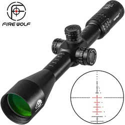 Fire wolf 5-25X50 FFP táctico óptico Rifle alcance rojo verde caza Riflescope vidrio retícula mira de francotirador