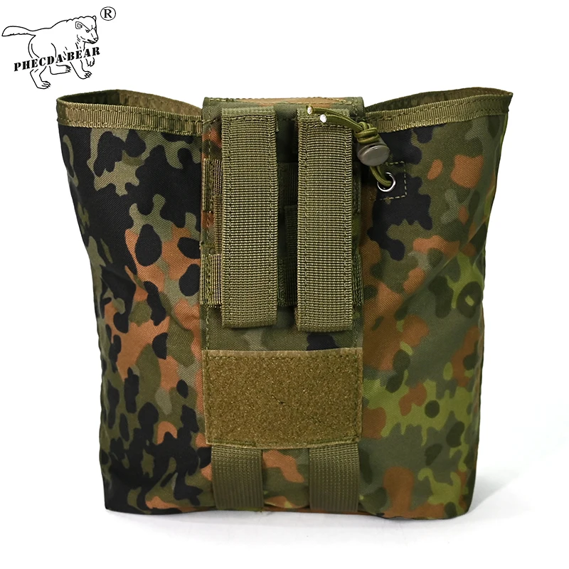 Bolsa de utilidad MOLLE táctica de nailon resistente al agua 500D plegable con camuflaje Flecktarn/MT para EDC al aire libre - imagen 5