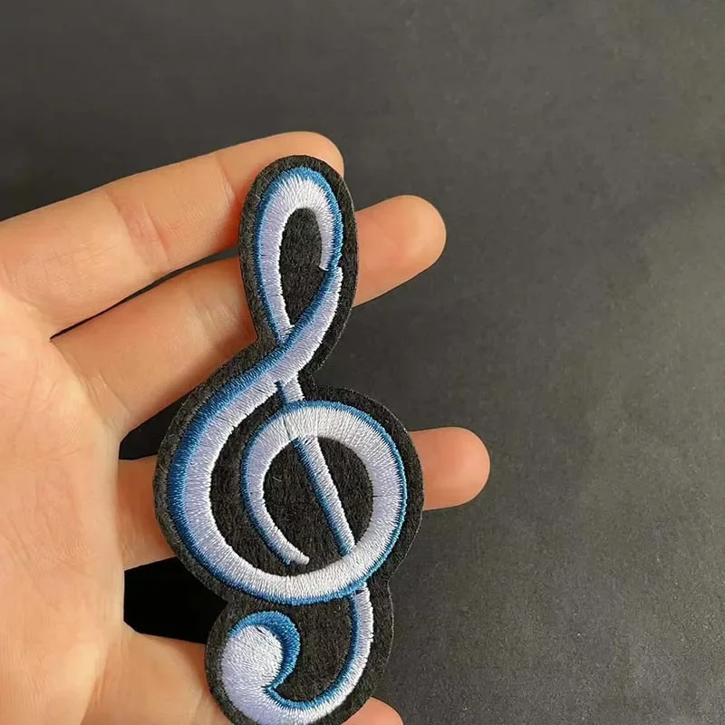 Parches Punk para auriculares, nota musical, insignias de guitarra, pegatinas de transferencia de apliques, parche bordado de tela para planchar para ropa, chaqueta - imagen 5