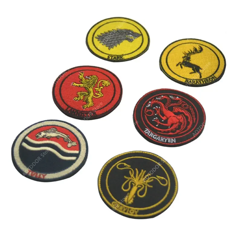 Derechos canción de hielo y fuego brazalete bordado pegatina mágica insignia parche de tela parches bordados con gancho y bucle - imagen 3
