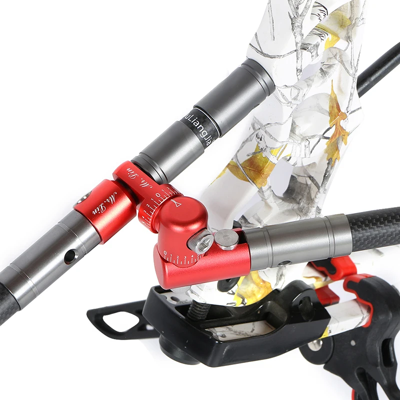 Barra en V de tiro con arco para estabilizador de varilla de equilibrio, amortiguador táctico ajustable de ángulo 0/5/10 para arco compuesto - imagen 4