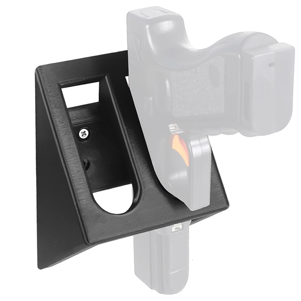 Soporte para pistola doble, soporte para pistola de montaje en pared con 2 ranuras, soporte para pistola de interior para el hogar, almacenamiento seguro para pistola, pantalla doble para pistola - imagen 2