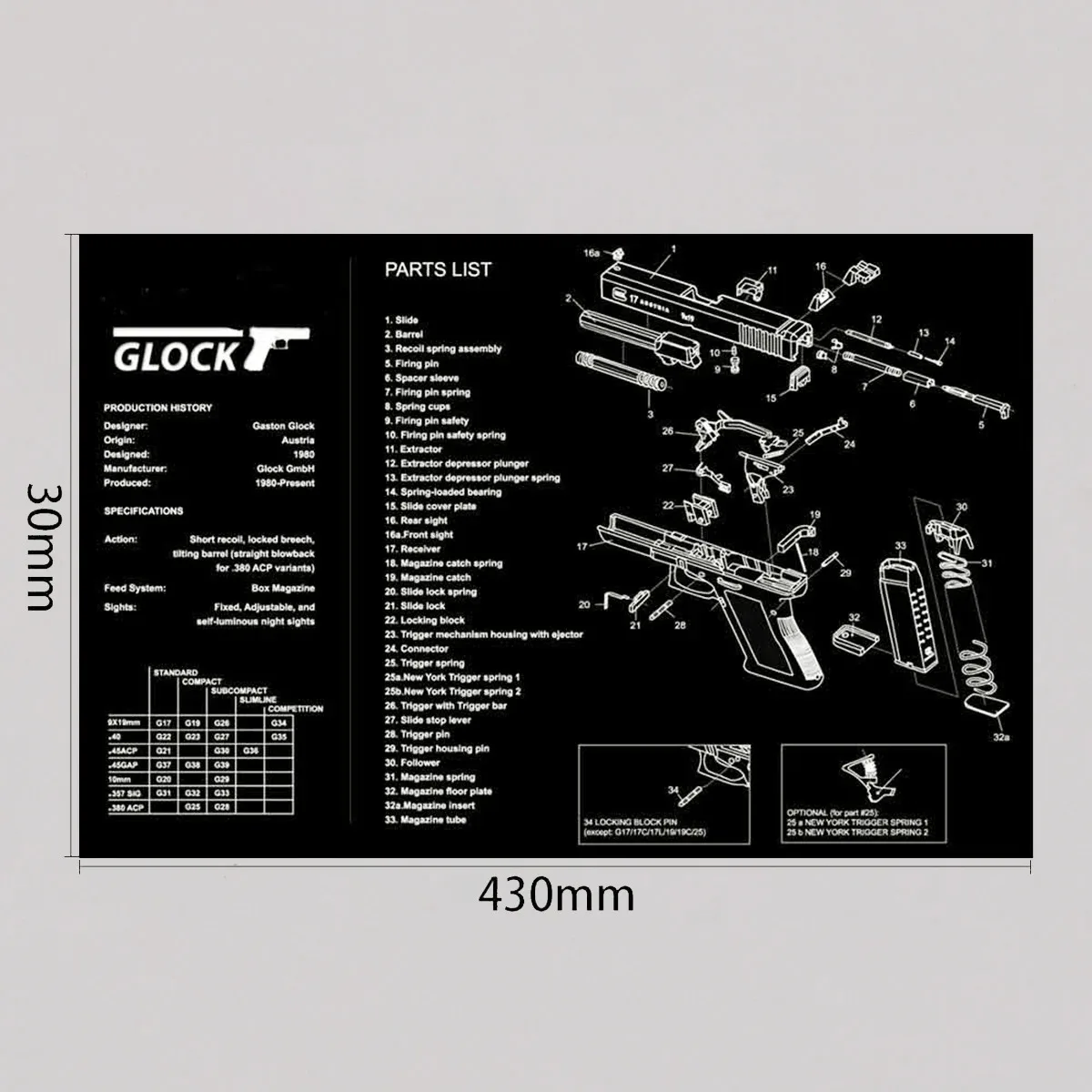 Estera de goma para limpieza de armas con instrucciones, estera de banco Armorist para CZ 75 gen5 Glcok Walther PPQ M & P SW MP CZ shadow 2 Airsoft - imagen 5