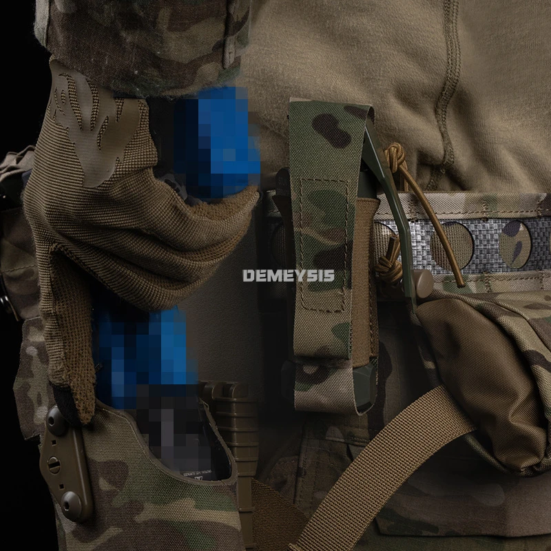 Riñoneras para exteriores, bolsa multiusos MOLLE con tira de sujeción mágica, cinturón táctico de Paintball, bolsa elástica, portador de herramientas - imagen 4