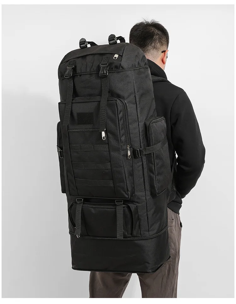 Bolsa de gran capacidad de 100L, bolsa táctica escalable para montañismo, impermeable, Montañismo al aire libre, Camping, caza, mochila grande