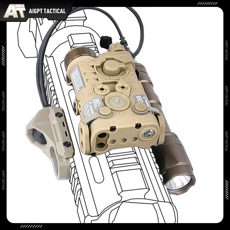 WADSN NGAL PEQ 15 DBAL-A2 rojo verde azul IR táctico Surefir SF M300 M600 linterna AR15 accesorios AXON interruptor de presión Dual - imagen 2