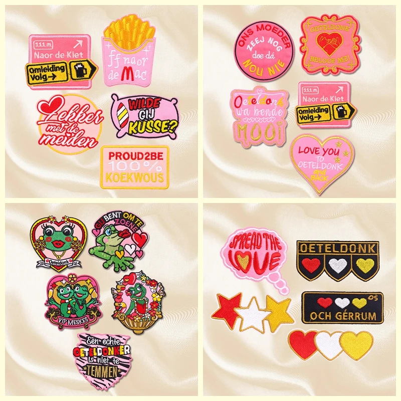 Juego de 5 uds. De parches bordados de Carnaval de Países Bajos, parches para planchar para ropa, parche con emblema de Oeteldonk de País de tierras, uniforme para coser DIY