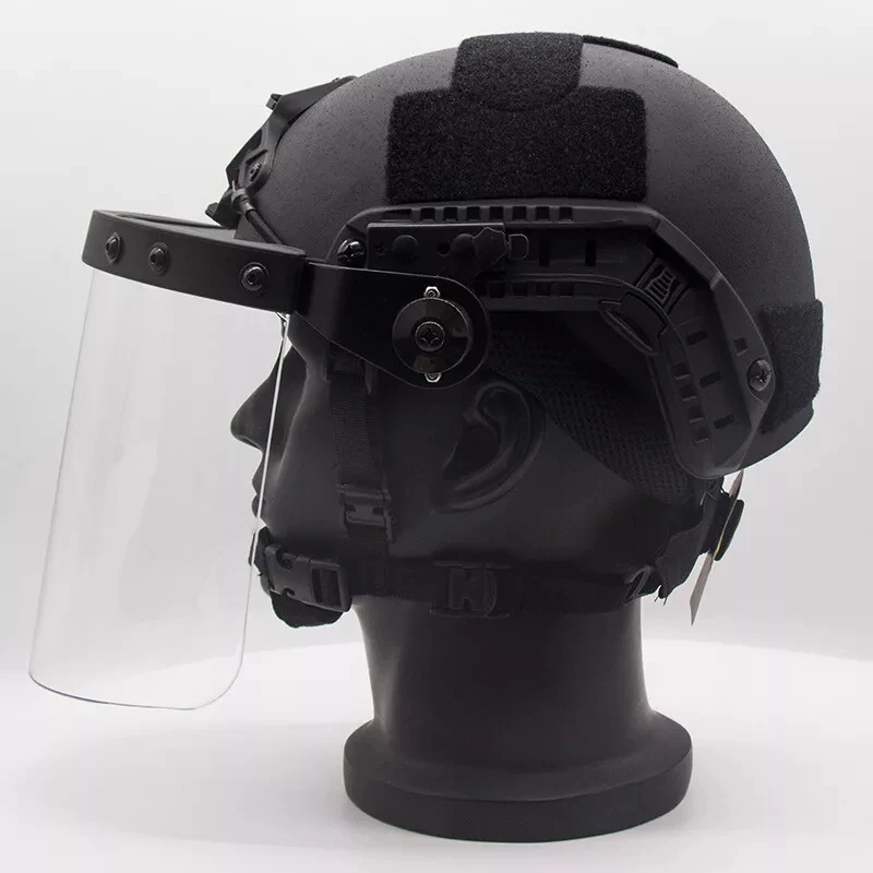 Máscara de protección facial táctica abatible hacia arriba, lente antidisturbios, máscara protectora para caza, Paintball, casco MICH rápido - imagen 5