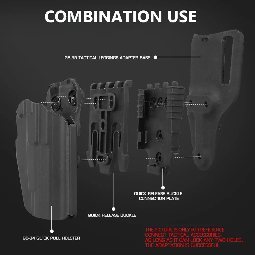 QLS Kit For Hunting Pistol Holster Adapter Adjustable Tactical Paintball Airsoft Quick Release Holster Mounting Accessories - imagen 5