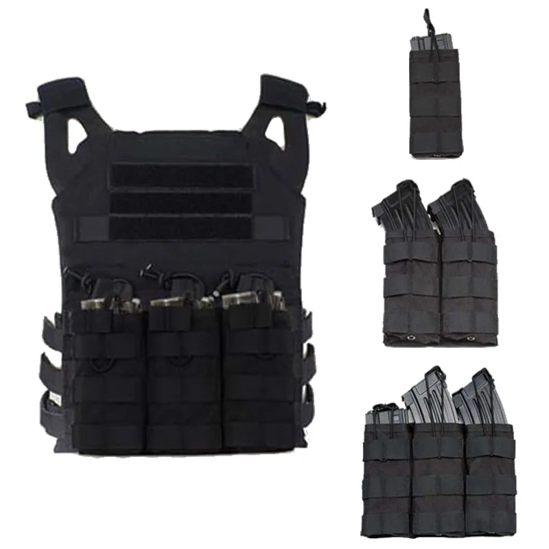 Bolsa táctica para revistas, bolsa individual doble Triple para cartuchos, bolsa para Rifle Mag Airsoft para tiro al aire libre, accesorios de caza Molle - imagen 2