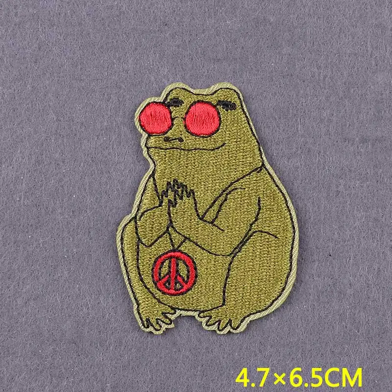 Parche de Animal Hippie Punk para planchar en la ropa, parches termoadhesivos, bordado de calavera DIY, insignias en la mochila - imagen 2