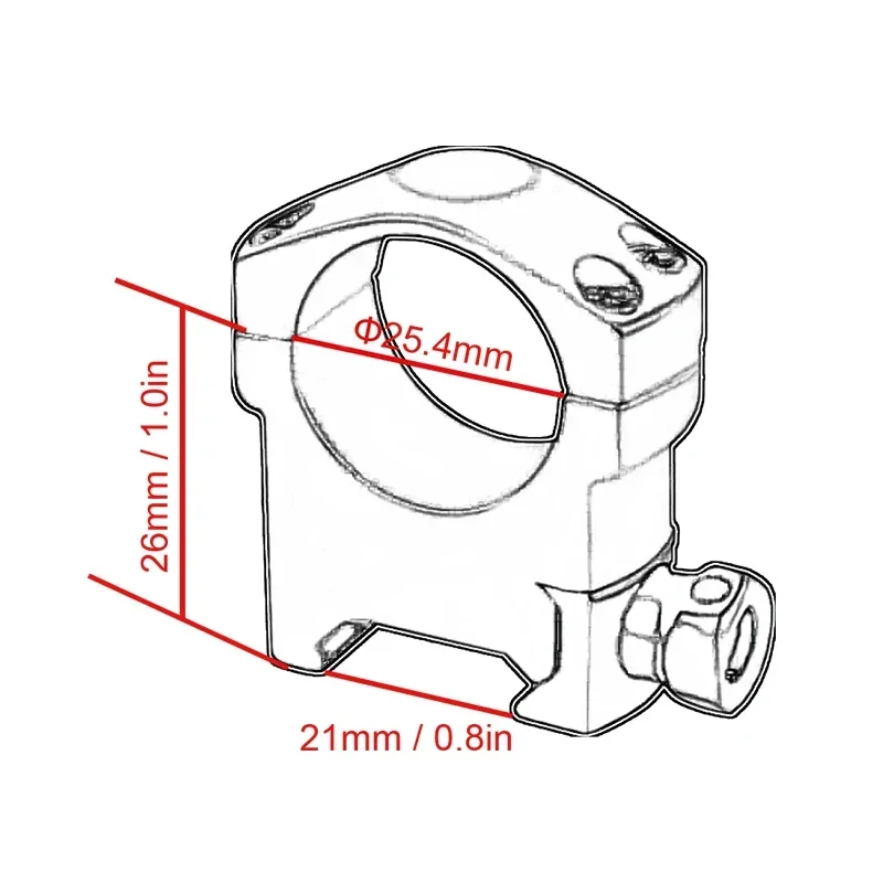 Óptica vectorial, soportes para mira telescópica de Rifle de caza de 25,4mm para mira táctica de riel Picatinny Weaver de 1 pulgada de diámetro - imagen 4