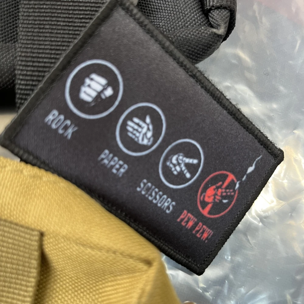 Parche táctico militar gancho y bucle piedra papel tijera - imagen 2