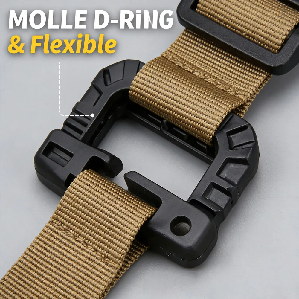 Hebilla táctica MOLLE con anillo en D y liberación rápida para camping - imagen 4