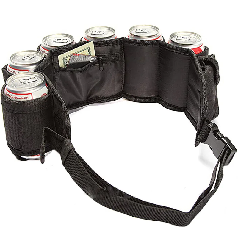 Cinturón táctico de camuflaje para amantes de la cerveza, funda para botella de cerveza, soporte para caza, paquete de 6 unidades - imagen 4