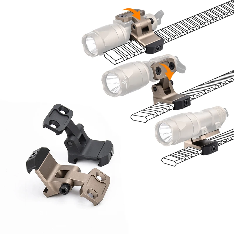 Soporte linterna táctica WADSN abatible para riel Picatinny MLOK - imagen 2