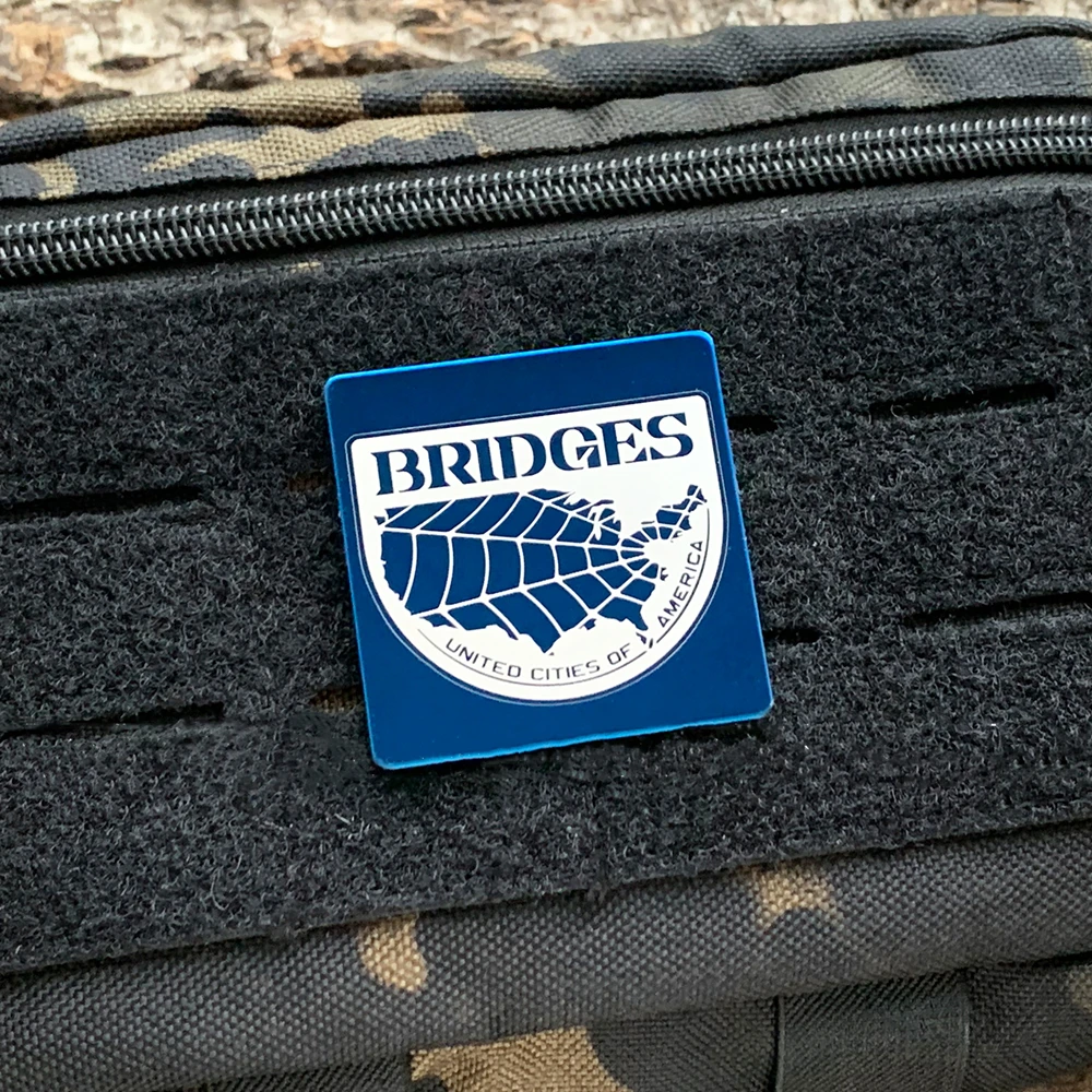 Parche metálico Death Stranding Kojima Productions BRIDGES brazalete táctico FRAGILE para decoración de mochila de ropa - imagen 4