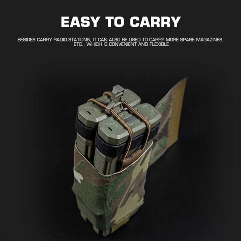 Bolsa de Radio de ala expansora lateral táctica con aro y bucle, bolsa de almacenamiento de revistas de 5,56mm, soporte para Paintball Mag, funda - imagen 5