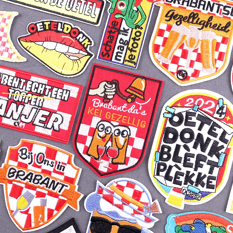 Parche de Carnaval de Brabant holandés, parches termoadhesivos para planchar en la ropa, apliques de Carnaval de Oeteldonk de Países Bajos