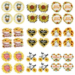Parche bordado girasol con letras de corazón – Termoadesivo DIY
