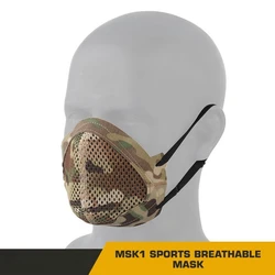 Máscara táctica MSK1 deportiva transpirable diseño de silicona máscaras de media cara multifuncionales para Airsoft caza ciclismo Camo Paintball