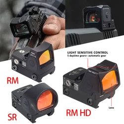 Mira telescópica táctica Airsoft RM HD SR, mira réflex de punto rojo, mira óptica de puntería ajustable para riel de 20mm G17 G19 AR15 M4