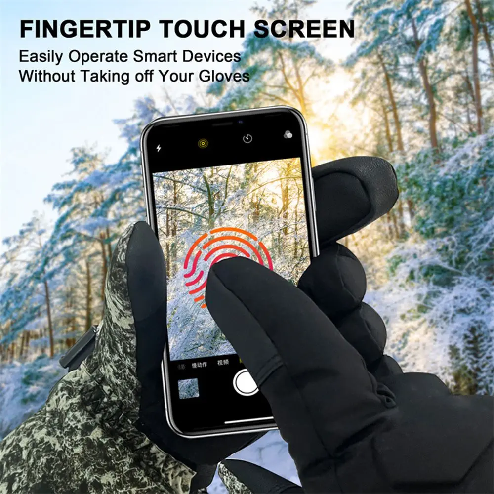 Guantes calefactores con pantalla táctil para exteriores, guantes calefactores eléctricos para ciclismo de invierno con caja de batería para esquiar, snowboard y escalar - imagen 2
