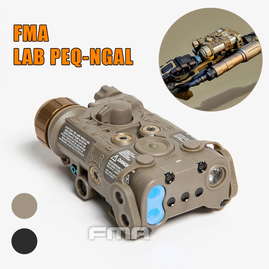 FMA LAB PEQ-NGAL Mini versión PEQ táctico Airsoft LAB PEQ NGAL LED + IR rojo láser caja de batería de caza - imagen 3