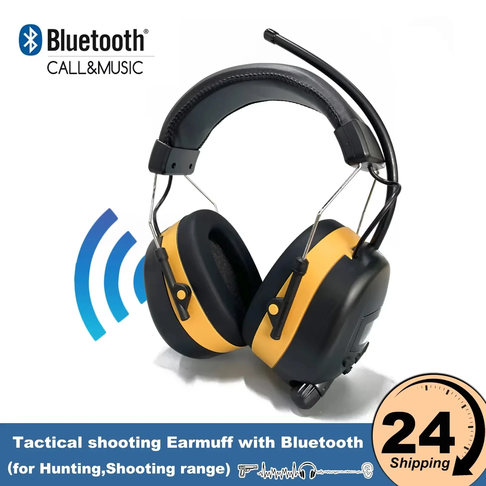 Nueva protección auditiva Bluetooth 5,3, auriculares con Radio AM/FM, orejeras para talleres de corte, orejeras tácticas para disparar - imagen 3